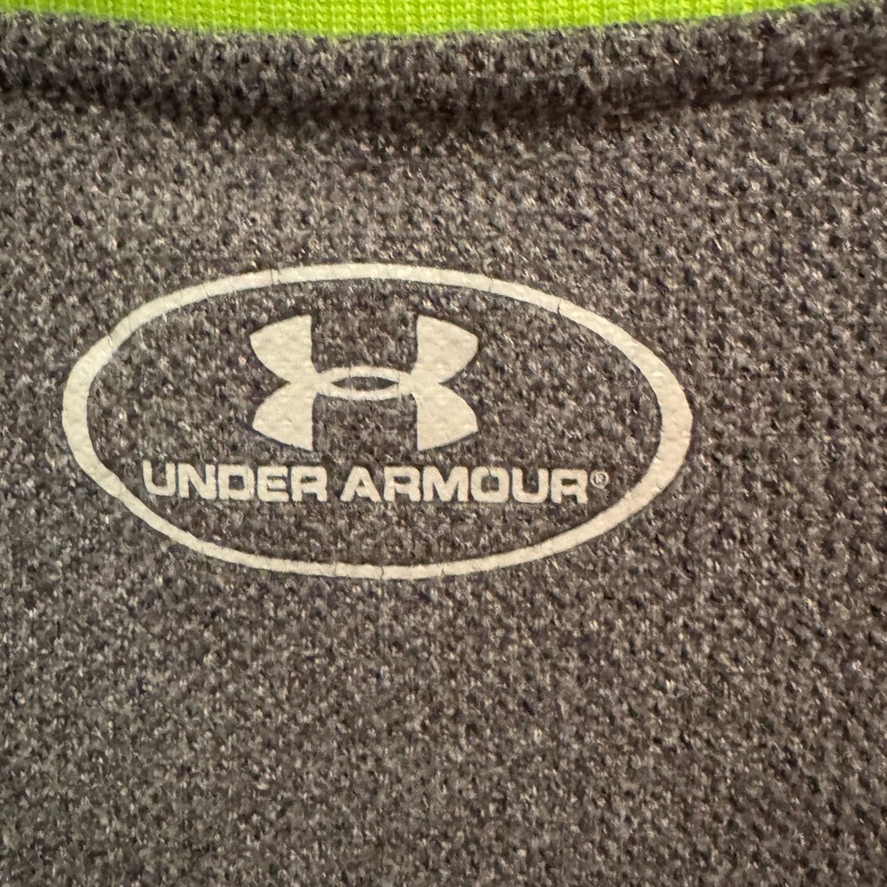 Under Armour Men's Neon Green and Charcoal Long Sleeve Tee Size Large - Picture 4 of 6